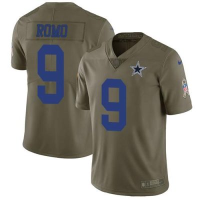Nike Dallas Cowboys #9 Tony Romo Olive Stitched NFL Limited 2017 Salute To Service Jersey