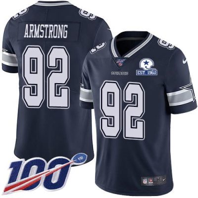 Nike Dallas Cowboys #92 Dorance Armstrong Navy Blue Team Color Stitched With Established In 1960 Patch NFL 100th Season Vapor Untouchable Limited Jer