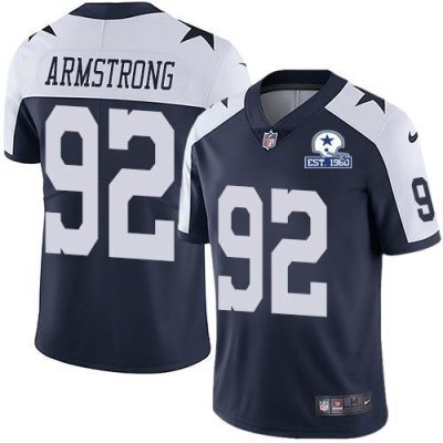 Nike Dallas Cowboys #92 Dorance Armstrong Navy Blue Thanksgiving Stitched With Established In 1960 Patch NFL Vapor Untouchable Limited Throwback Jers
