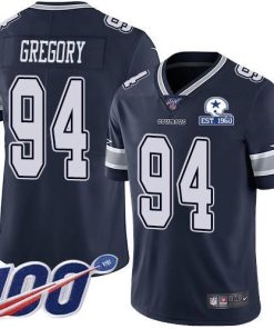 Nike Dallas Cowboys #94 Randy Gregory Navy Blue Team Color Stitched With Established In 1960 Patch NFL 100th Season Vapor Untouchable Limited Jersey