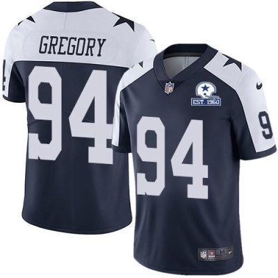 Nike Dallas Cowboys #94 Randy Gregory Navy Blue Thanksgiving Stitched With Established In 1960 Patch NFL Vapor Untouchable Limited Throwback Jersey M