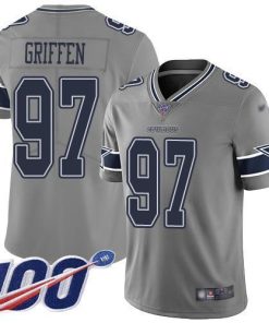 Nike Dallas Cowboys #97 Everson Griffen Gray Stitched NFL Limited Inverted Legend 100th Season Jersey