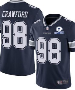 Nike Dallas Cowboys #98 Tyrone Crawford Navy Blue Team Color Stitched With Established In 1960 Patch NFL Vapor Untouchable Limited Jersey
