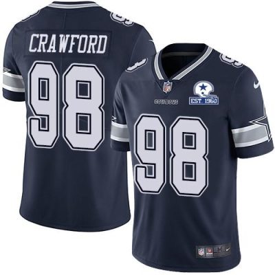 Nike Dallas Cowboys #98 Tyrone Crawford Navy Blue Team Color Stitched With Established In 1960 Patch NFL Vapor Untouchable Limited Jersey