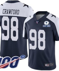 Nike Dallas Cowboys #98 Tyrone Crawford Navy Blue Thanksgiving Stitched With Established In 1960 Patch NFL 100th Season Vapor Untouchable Limited Thr