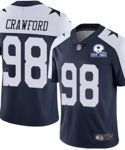 Nike Dallas Cowboys #98 Tyrone Crawford Navy Blue Thanksgiving Stitched With Established In 1960 Patch NFL Vapor Untouchable Limited Throwback Jersey