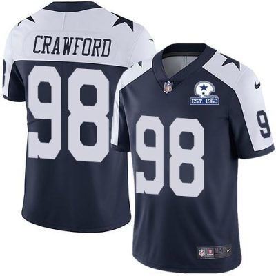 Nike Dallas Cowboys #98 Tyrone Crawford Navy Blue Thanksgiving Stitched With Established In 1960 Patch NFL Vapor Untouchable Limited Throwback Jersey