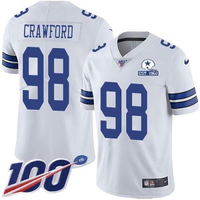 Nike Dallas Cowboys #98 Tyrone Crawford White Stitched With Established In 1960 Patch NFL 100th Season Vapor Untouchable Limited Jersey