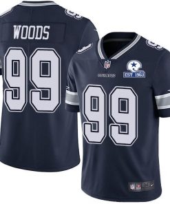 Nike Dallas Cowboys #99 Antwaun Woods Navy Blue Team Color Stitched With Established In 1960 Patch NFL Vapor Untouchable Limited Jersey