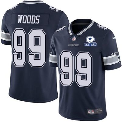 Nike Dallas Cowboys #99 Antwaun Woods Navy Blue Team Color Stitched With Established In 1960 Patch NFL Vapor Untouchable Limited Jersey
