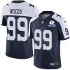 Nike Dallas Cowboys #99 Antwaun Woods Navy Blue Thanksgiving Stitched With Established In 1960 Patch NFL Vapor Untouchable Limited Throwback Jersey M