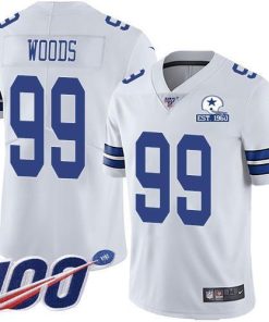 Nike Dallas Cowboys #99 Antwaun Woods White Stitched With Established In 1960 Patch NFL 100th Season Vapor Untouchable Limited Jersey