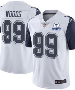 Nike Dallas Cowboys #99 Antwaun Woods White Stitched With Established In 1960 Patch NFL Limited Rush Jersey