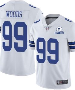 Nike Dallas Cowboys #99 Antwaun Woods White Stitched With Established In 1960 Patch NFL Vapor Untouchable Limited Jersey