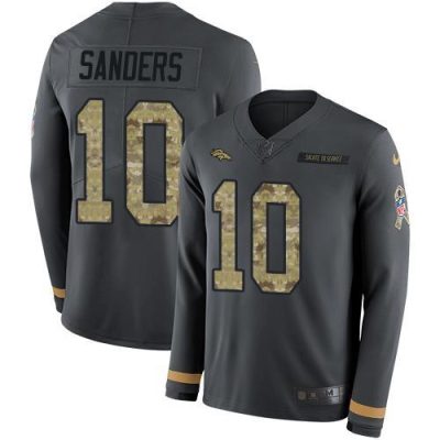 Nike Denver Broncos #10 Emmanuel Sanders Anthracite Salute to Service Stitched NFL Limited Therma Long Sleeve Jersey