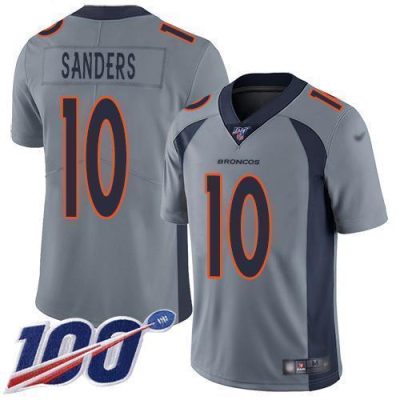 Nike Denver Broncos #10 Emmanuel Sanders Gray Stitched NFL Limited Inverted Legend 100th Season Jersey