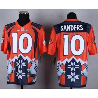 Nike Denver Broncos #10 Emmanuel Sanders Orange Stitched NFL Elite Noble Fashion Jersey
