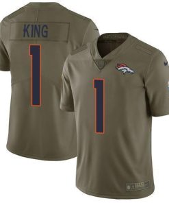 Nike Denver Broncos #1 Marquette King Olive Stitched NFL Limited 2017 Salute To Service Jersey