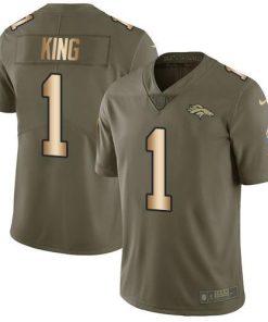Nike Denver Broncos #1 Marquette King Olive/Gold Stitched NFL Limited 2017 Salute To Service Jersey