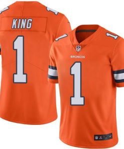 Nike Denver Broncos #1 Marquette King Orange Stitched NFL Limited Rush Jersey