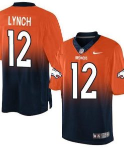 Nike Denver Broncos #12 Paxton Lynch Orange/Navy Blue Stitched NFL Elite Fadeaway Fashion Jersey