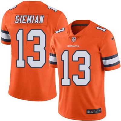 Nike Denver Broncos #13 Trevor Siemian Orange Stitched NFL Limited Rush Jersey