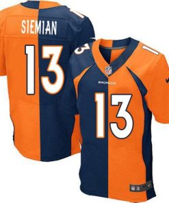 Nike Denver Broncos #13 Trevor Siemian Orange/Navy Blue Stitched NFL Elite Split Jersey