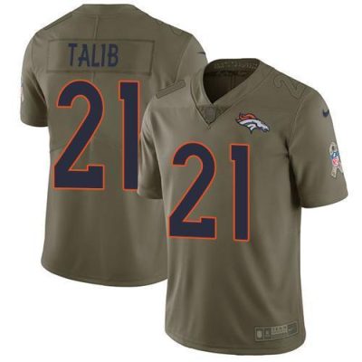 Nike Denver Broncos #21 Aqib Talib Olive Stitched NFL Limited 2017 Salute to Service Jersey
