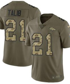 Nike Denver Broncos #21 Aqib Talib Olive/Camo Stitched NFL Limited 2017 Salute To Service Jersey