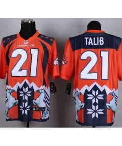 Nike Denver Broncos #21 Aqib Talib Orange Stitched NFL Elite Noble Fashion Jersey