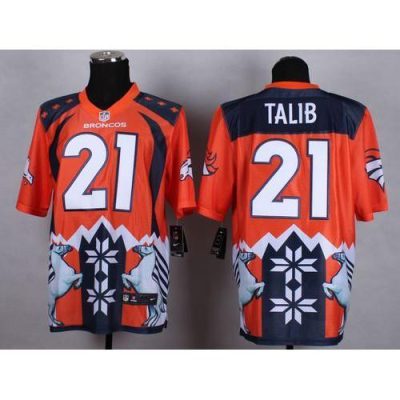 Nike Denver Broncos #21 Aqib Talib Orange Stitched NFL Elite Noble Fashion Jersey