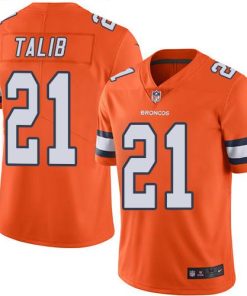 Nike Denver Broncos #21 Aqib Talib Orange Stitched NFL Limited Rush Jersey