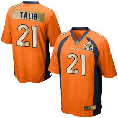 Nike Denver Broncos #21 Aqib Talib Orange Team Color Stitched NFL Game Super Bowl 50 Collection Jersey