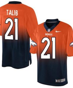 Nike Denver Broncos #21 Aqib Talib Orange/Navy Blue Stitched NFL Elite Fadeaway Fashion Jersey
