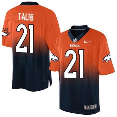 Nike Denver Broncos #21 Aqib Talib Orange/Navy Blue Stitched NFL Elite Fadeaway Fashion Jersey