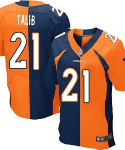 Nike Denver Broncos #21 Aqib Talib Orange/Navy Blue Stitched NFL Elite Split Jersey