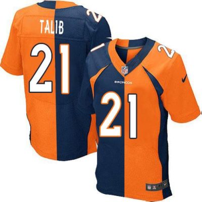 Nike Denver Broncos #21 Aqib Talib Orange/Navy Blue Stitched NFL Elite Split Jersey