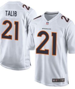 Nike Denver Broncos #21 Aqib Talib White Stitched NFL Game Event Jersey