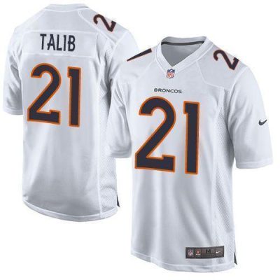 Nike Denver Broncos #21 Aqib Talib White Stitched NFL Game Event Jersey