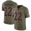 Nike Denver Broncos #22 C.J. Anderson Olive Stitched NFL Limited 2017 Salute to Service Jersey