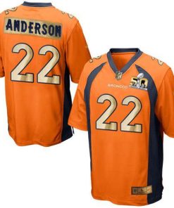 Nike Denver Broncos #22 C.J. Anderson Orange Team Color Stitched NFL Game Super Bowl 50 Collection Jersey