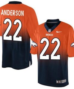 Nike Denver Broncos #22 C.J. Anderson Orange/Navy Blue Stitched NFL Elite Fadeaway Fashion Jersey