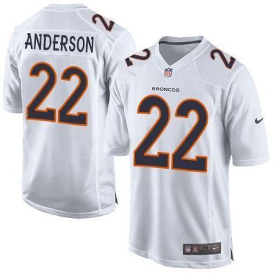 Nike Denver Broncos #22 C.J. Anderson White Stitched NFL Game Event Jersey