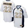 Nike Denver Broncos #22 C.J. Anderson White Stitched NFL Game Super Bowl 50 Collection Jersey