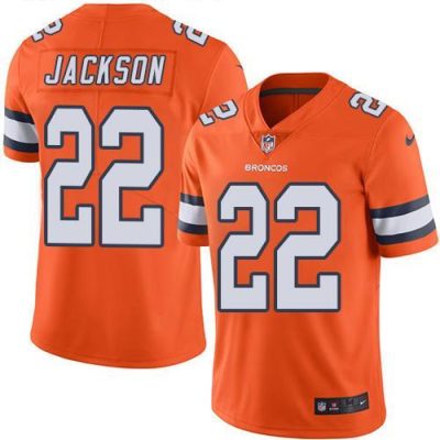 Nike Denver Broncos #22 Kareem Jackson Orange Stitched NFL Limited Rush Jersey