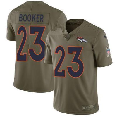 Nike Denver Broncos #23 Devontae Booker Olive Stitched NFL Limited 2017 Salute to Service Jersey