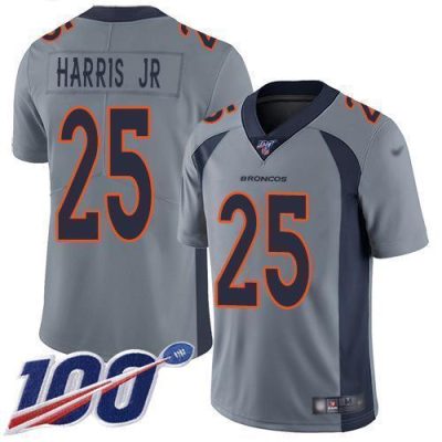 Nike Denver Broncos #25 Chris Harris Jr Gray Stitched NFL Limited Inverted Legend 100th Season Jersey