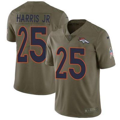 Nike Denver Broncos #25 Chris Harris Jr Olive Stitched NFL Limited 2017 Salute to Service Jersey