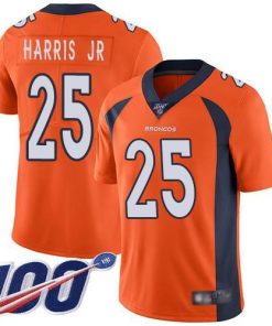 Nike Denver Broncos #25 Chris Harris Jr Orange Stitched NFL 100th Season Vapor Limited Jersey