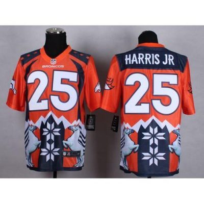 Nike Denver Broncos #25 Chris Harris Jr Orange Stitched NFL Elite Noble Fashion Jersey